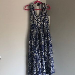 Jones New York floral Blue & White Dress
